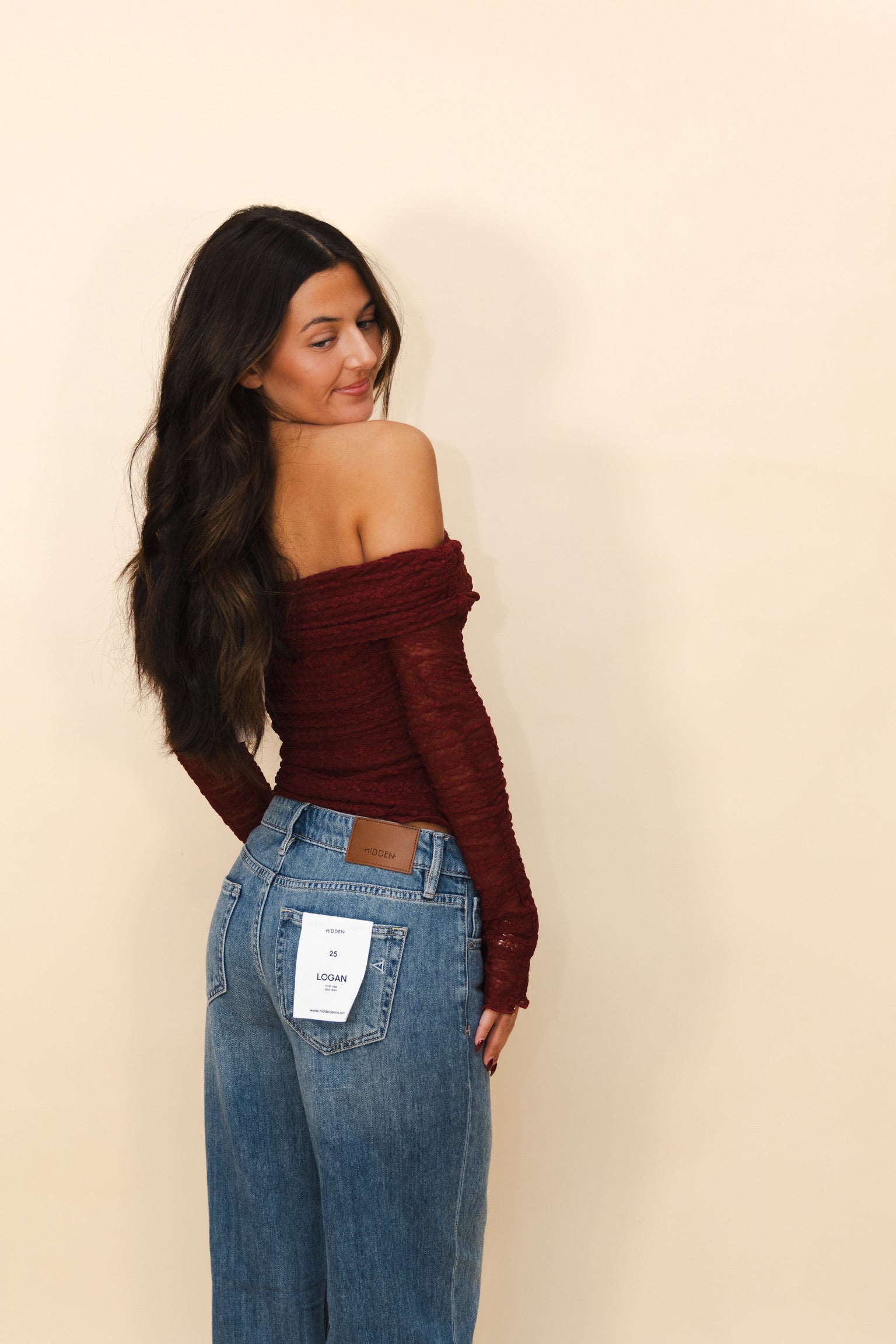 Leighann Lace Top Wine