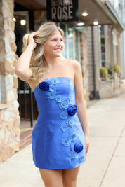 Oleander Strapless Maxi Dress In Cobalt by Elliatt