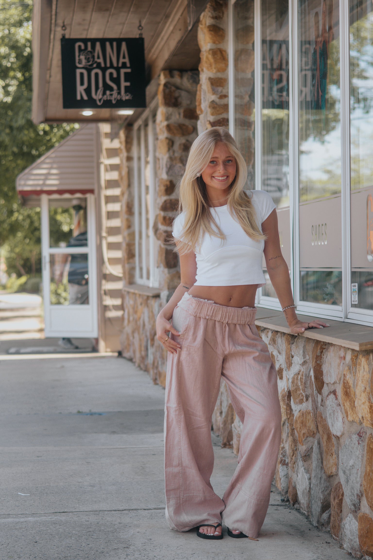 Days End Linen Pull On Pants | Sand Dollar | Free People