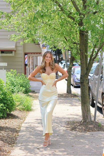 Seashell Satin Midi Light Yellow