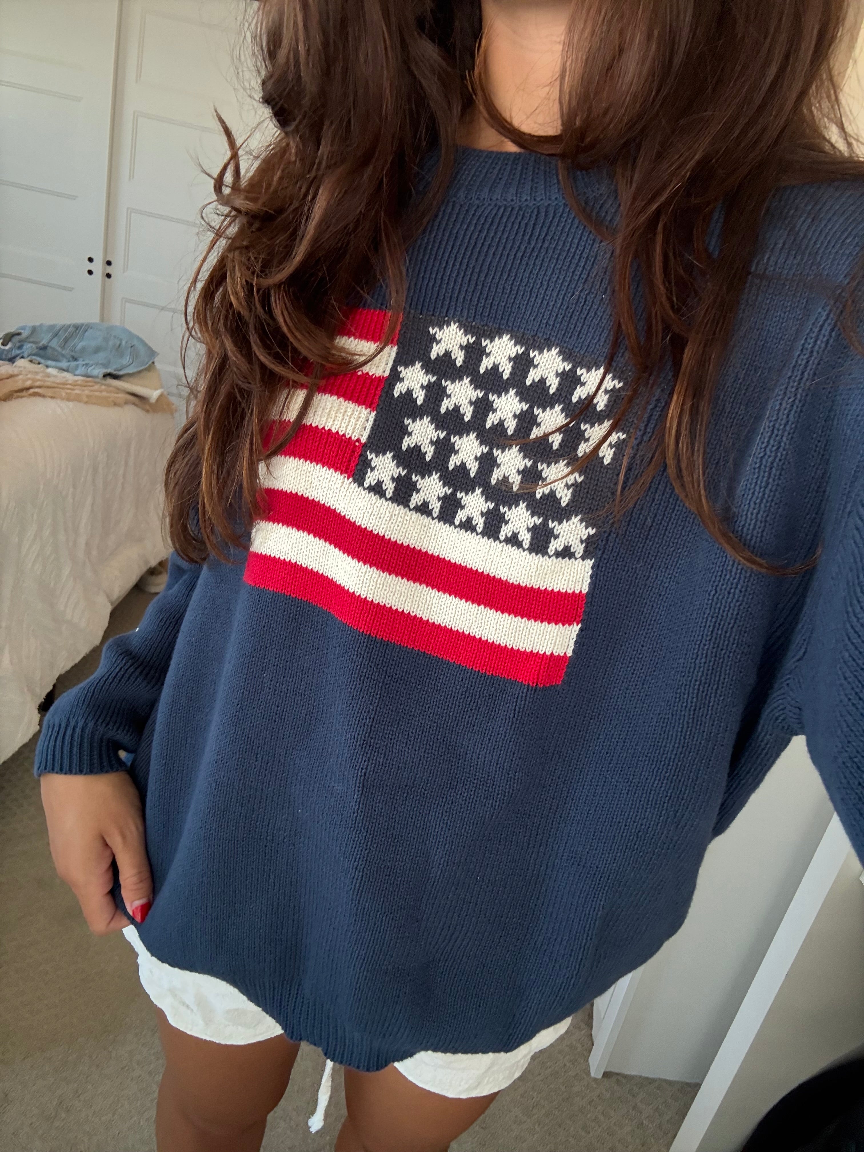Home of the Free Sweater Navy