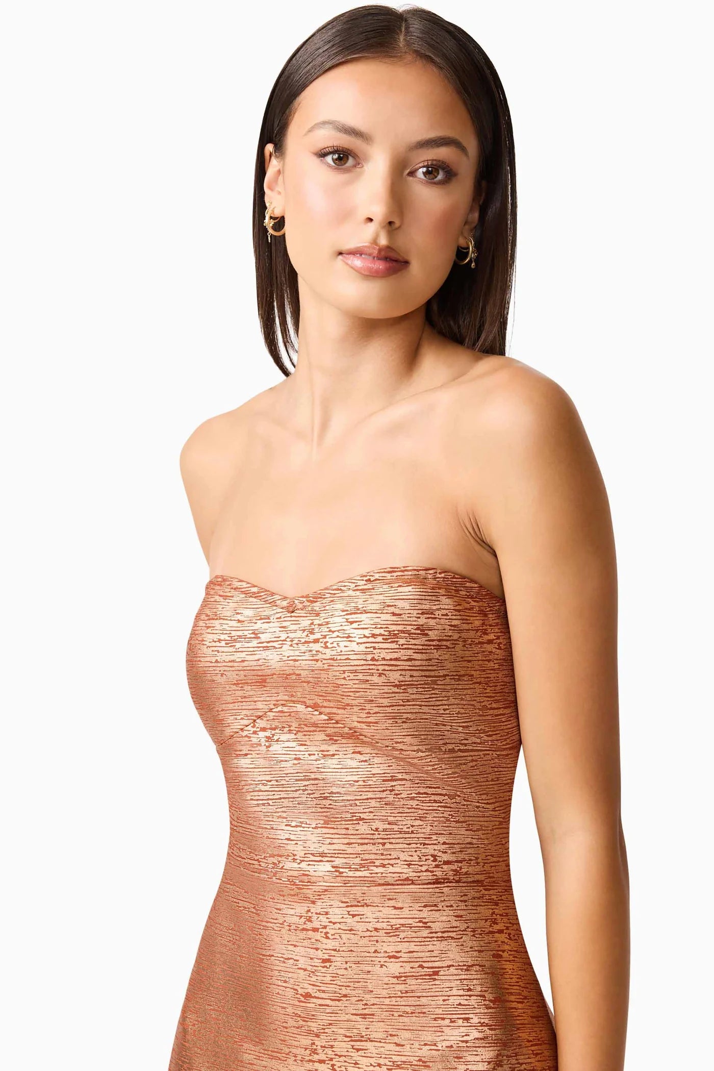Rhian Strapless Midi - Orange - M - Elliatt Rhian Strapless Midi - Orange - M - Elliatt
