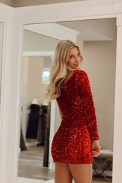 Rita One Shoulder Sequin Mini