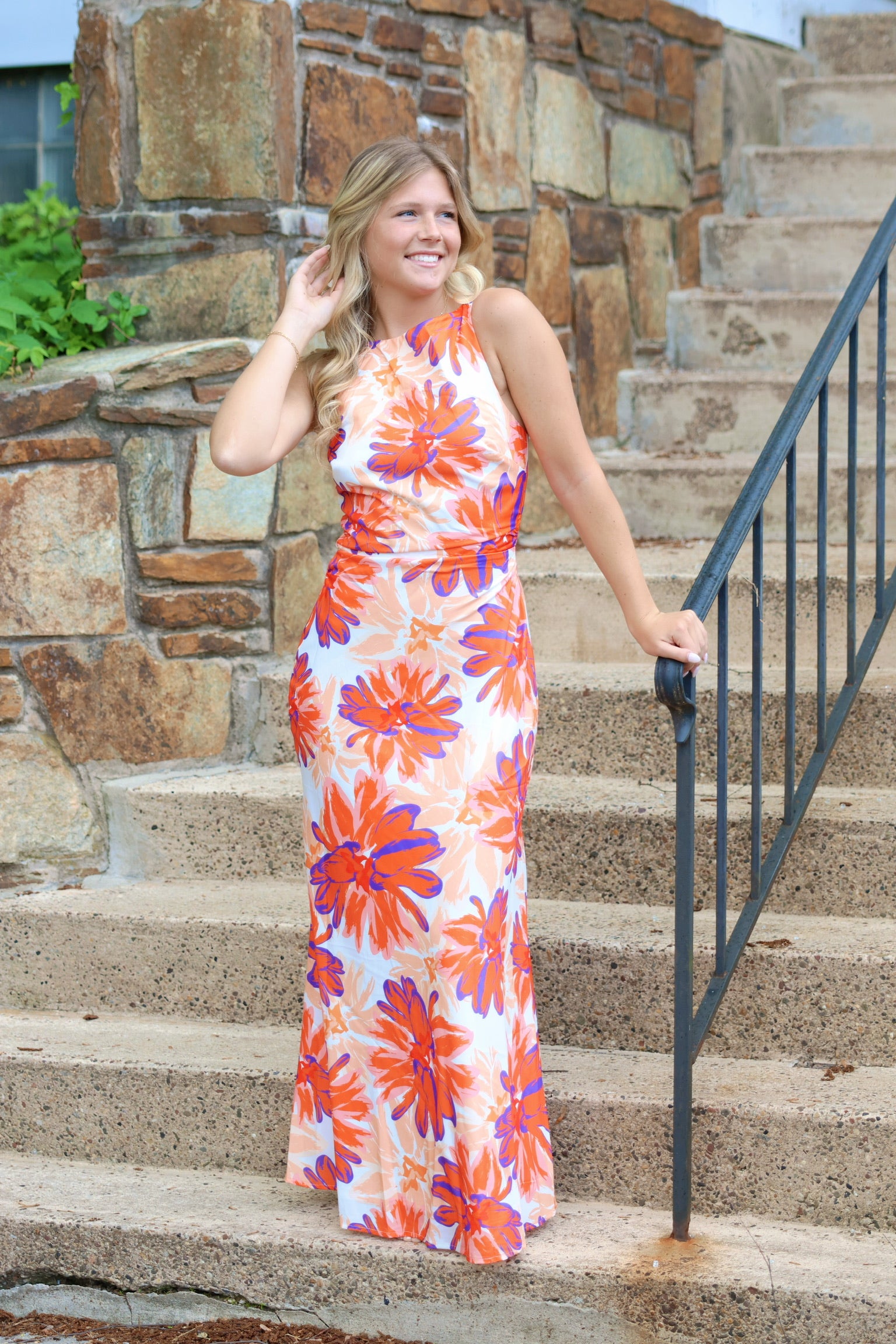 Flirty Florals Maxi Orange/Purple