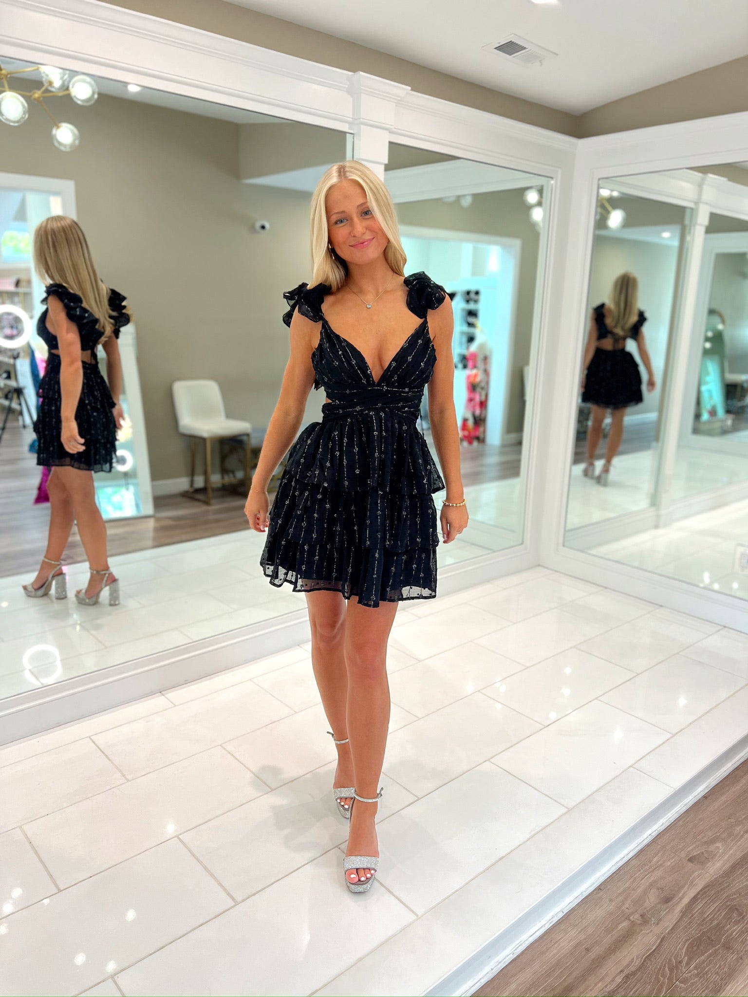 Eleanor Mini Dress Black/Silver S Eleanor Mini Dress Black/Silver S