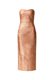 Rhian Strapless Midi in Orange