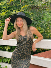 Lucille Leopard Print Satin Slipdress