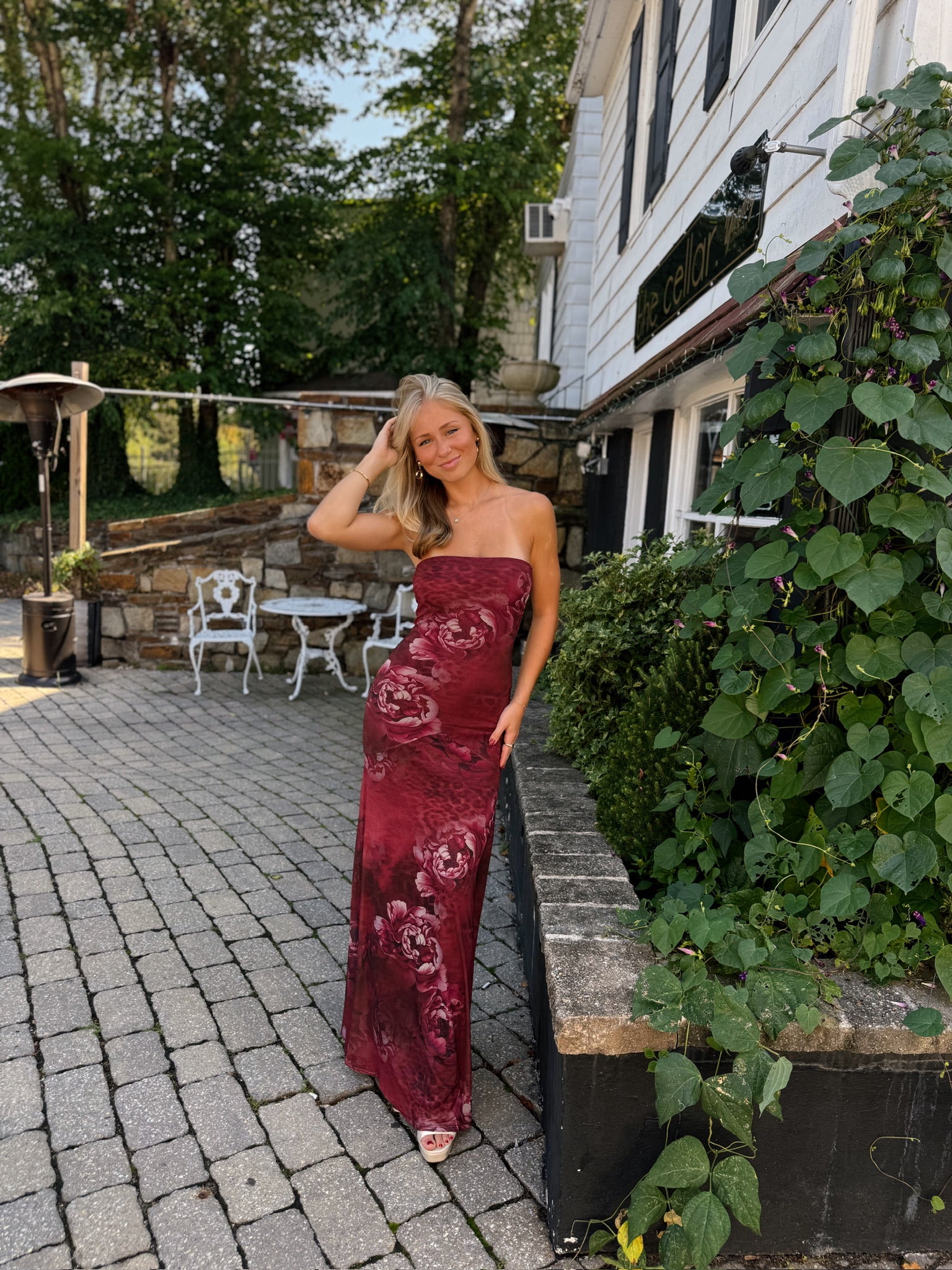 Cheetah Rose Strapless Maxi