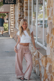 Days End Linen Pull On Pants | Sand Dollar | Free People
