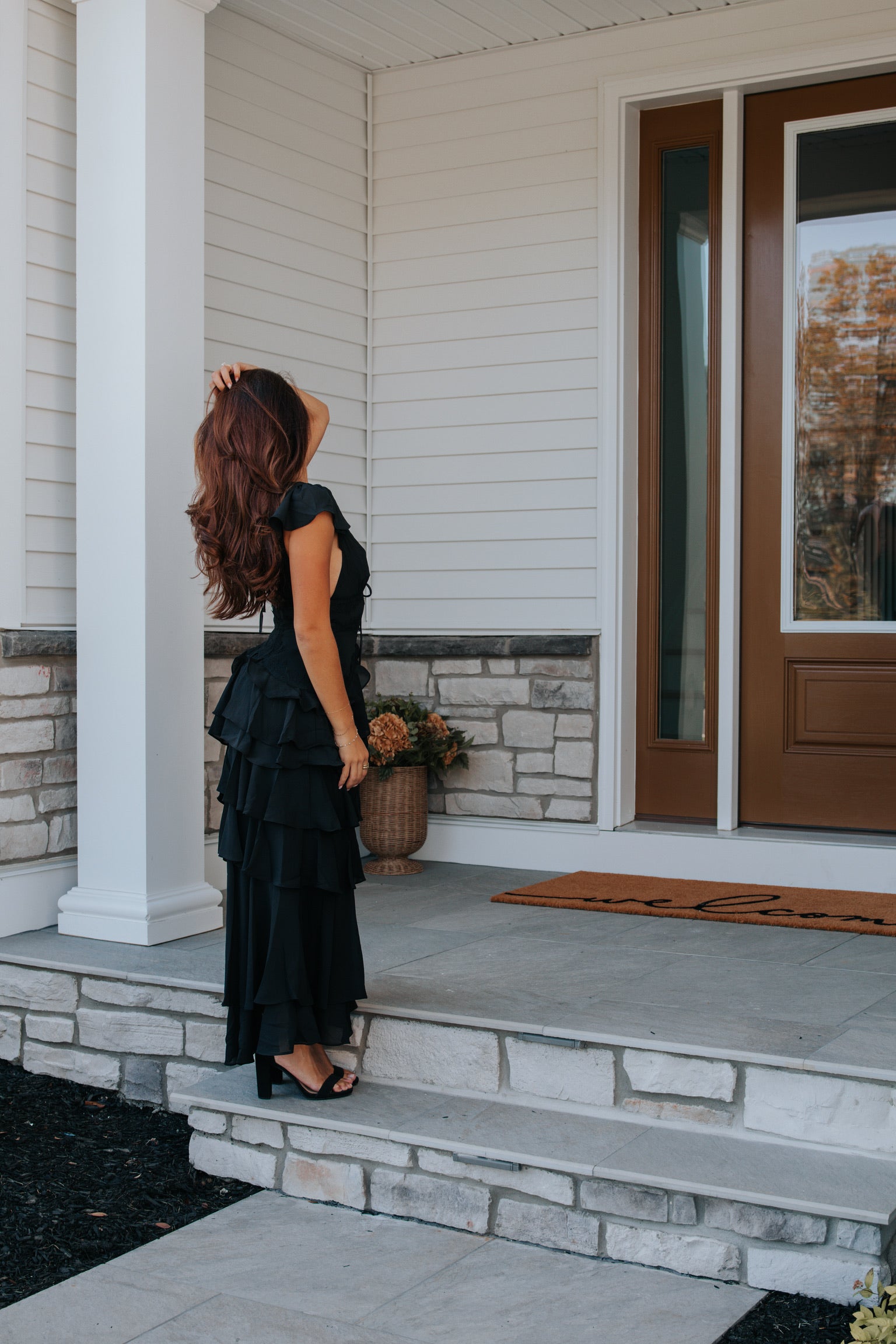 Sai Tiered Dress in Black | Lulus