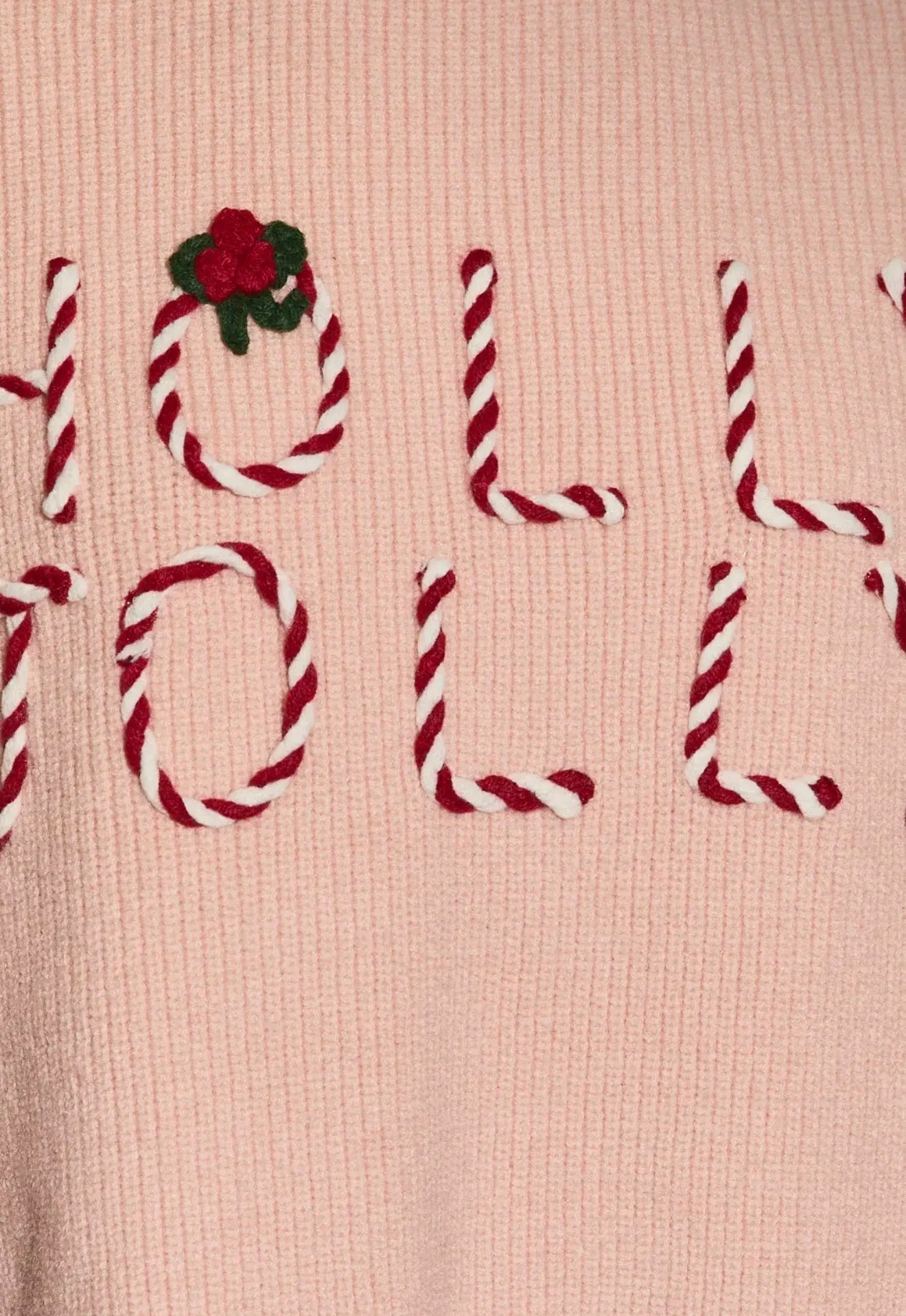 Holly Jolly Light Pink Knit Sweater