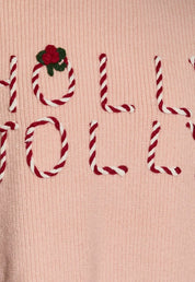 Holly Jolly Light Pink Knit Sweater