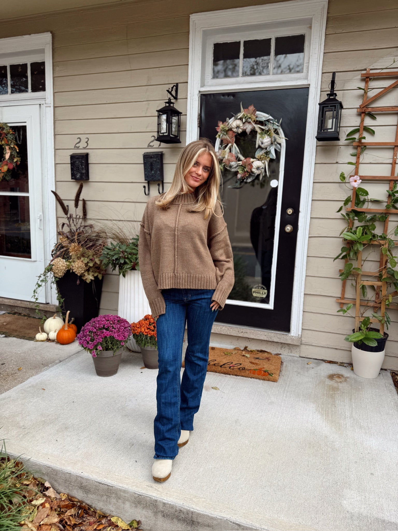 Chanley Sweater Top Mocha