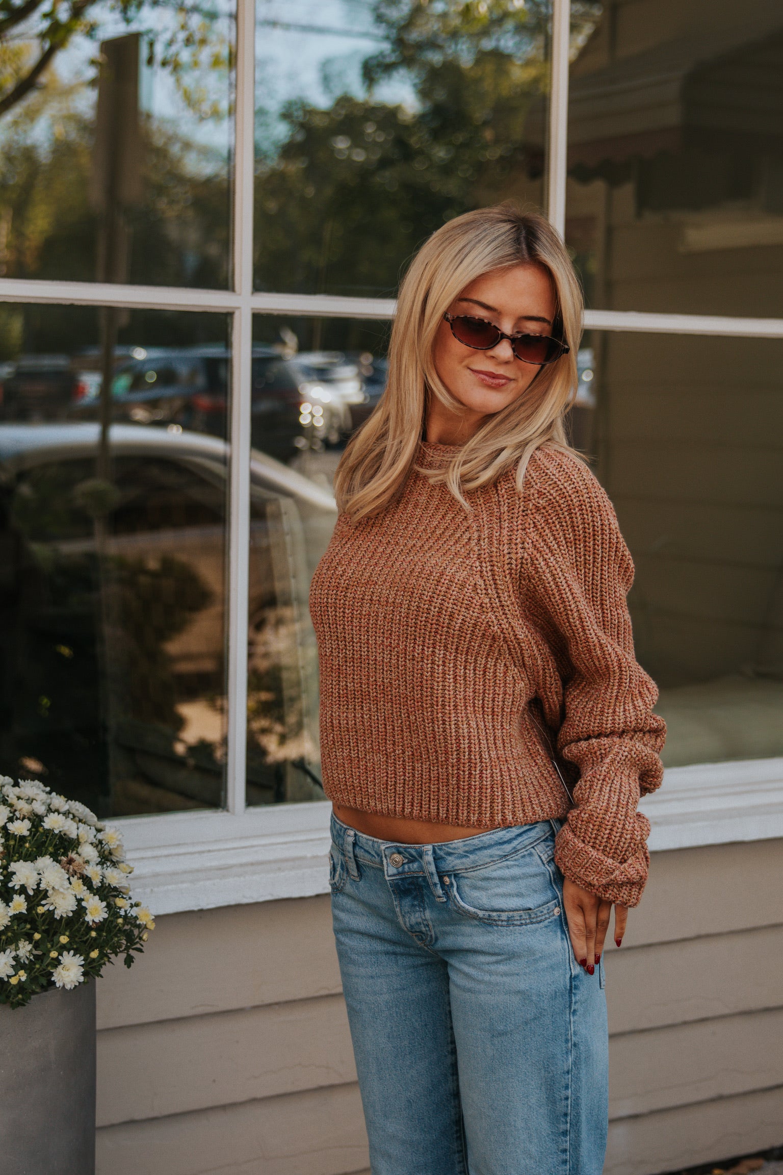 Low Tide Crew Neck Knit Pullover in Cinnamon Spice | Free People