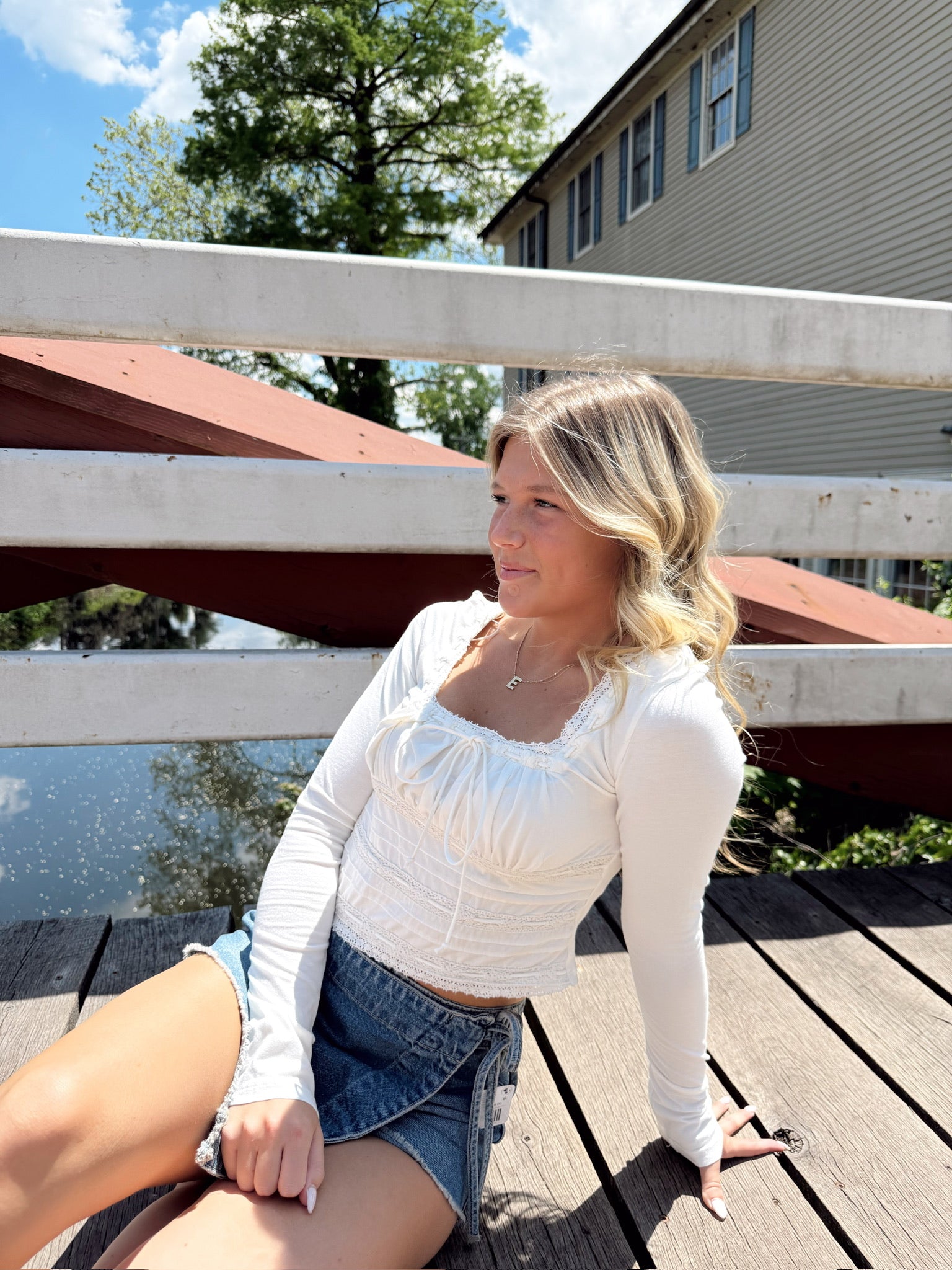 We The Free Emmy Denim Skort - Misty Blue