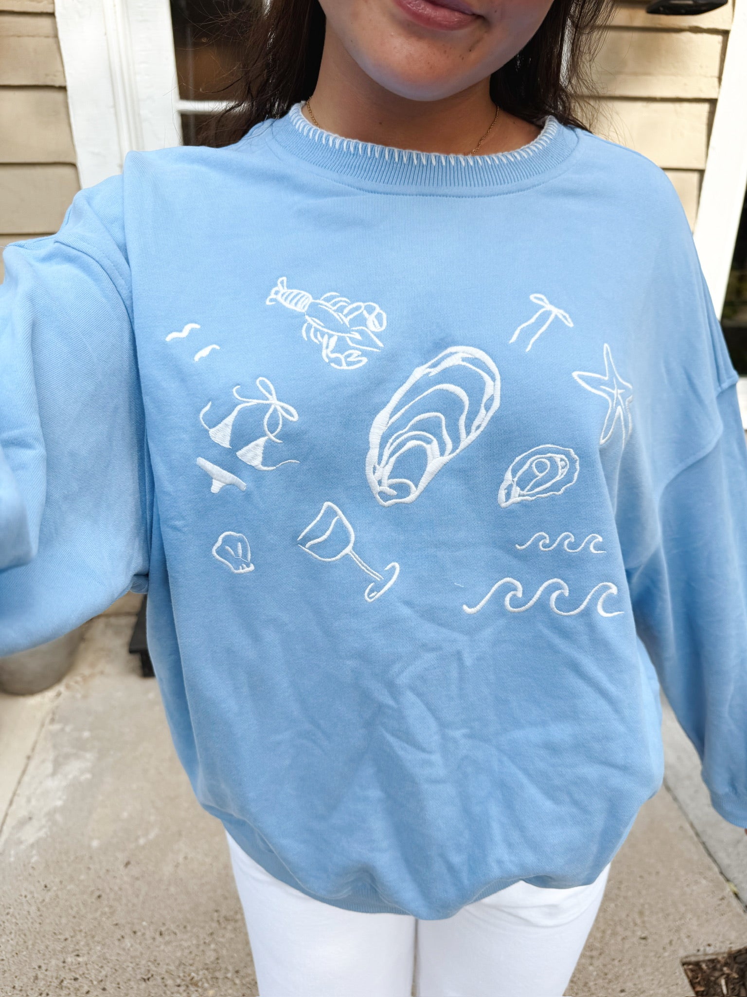 "Summer Vibes" Embroidered Sweatshirt