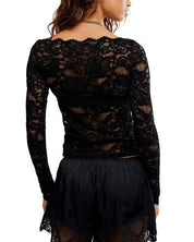 Intimately FP Raising Eyebrows Lace Top in Black |Free People