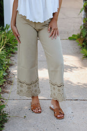 Posie Embroidered Denim Olive