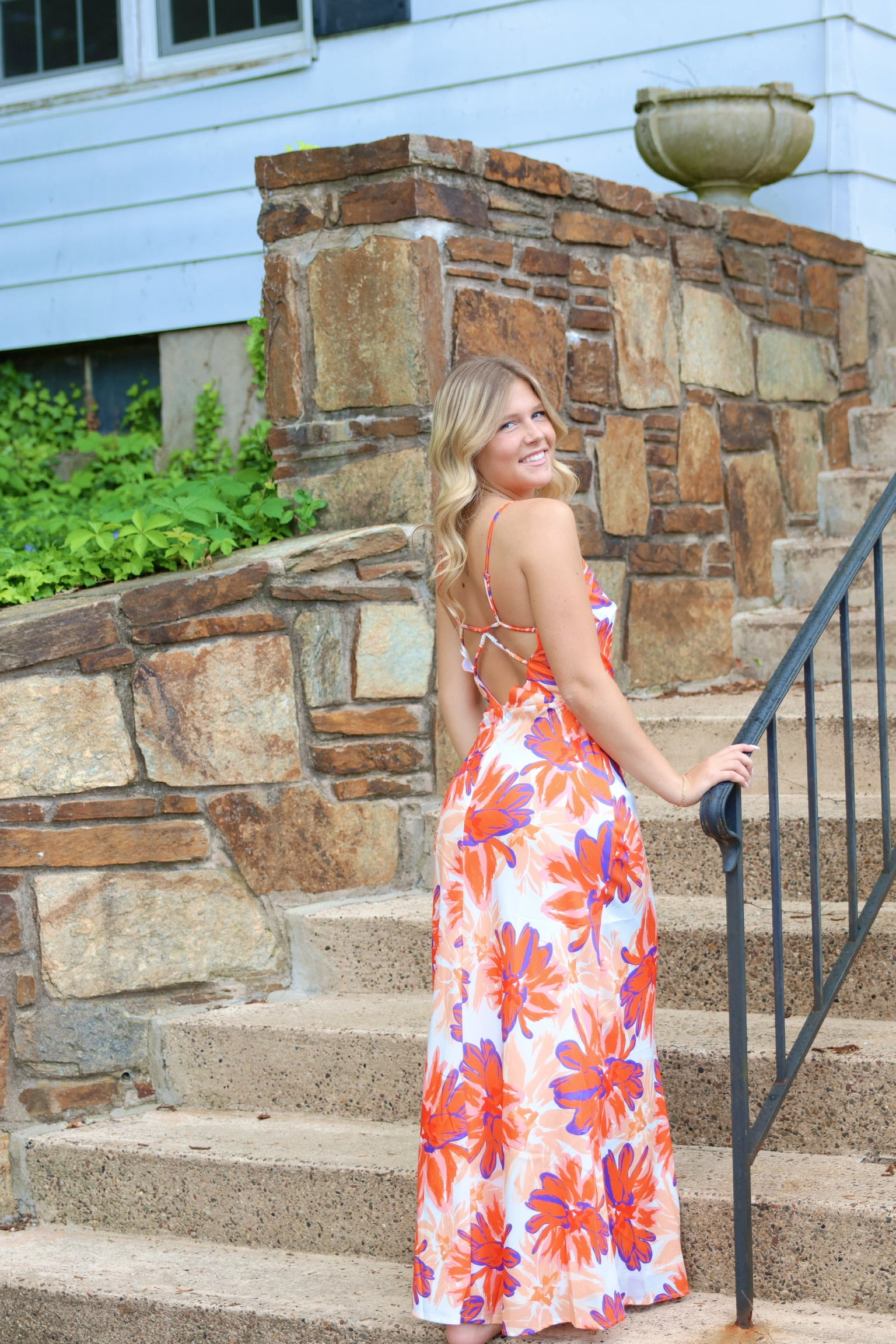 Flirty Florals Maxi Orange/Purple
