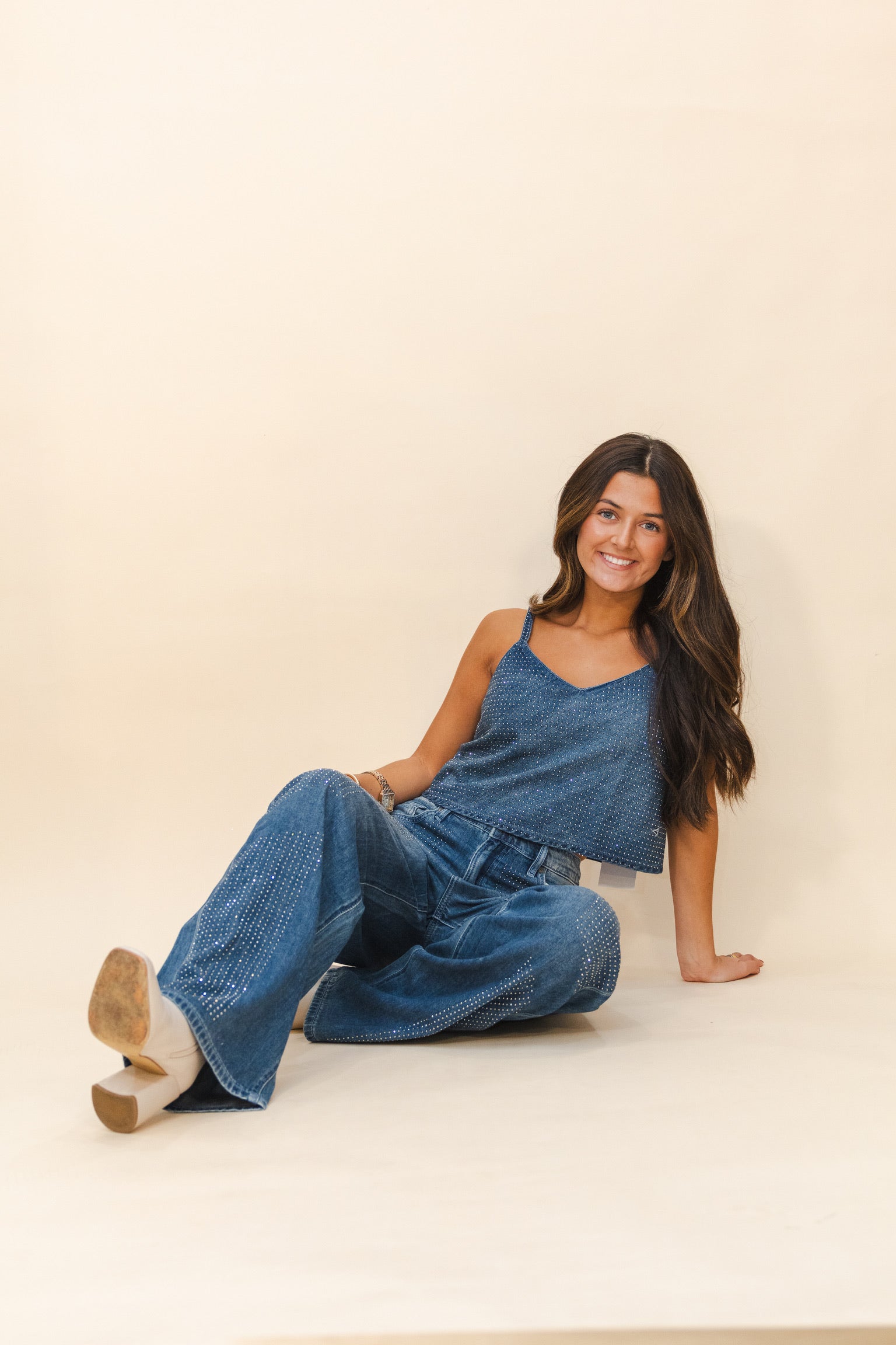 Alyx Mid Rise Oversized Baggy Fit with Rhinestones