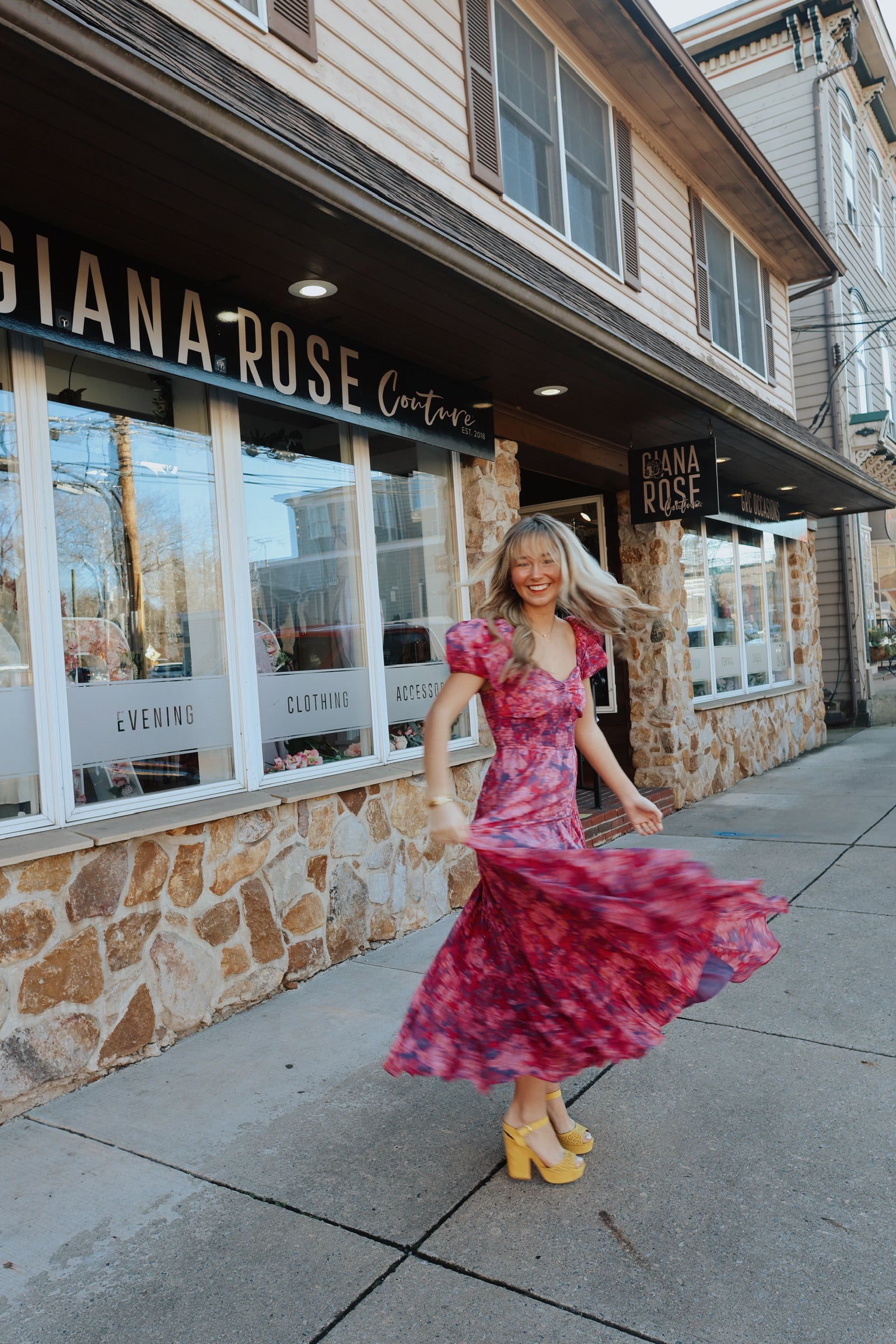 Sundrenched Short-Sleeve Maxi Dress / MAGENTA COMBO FP