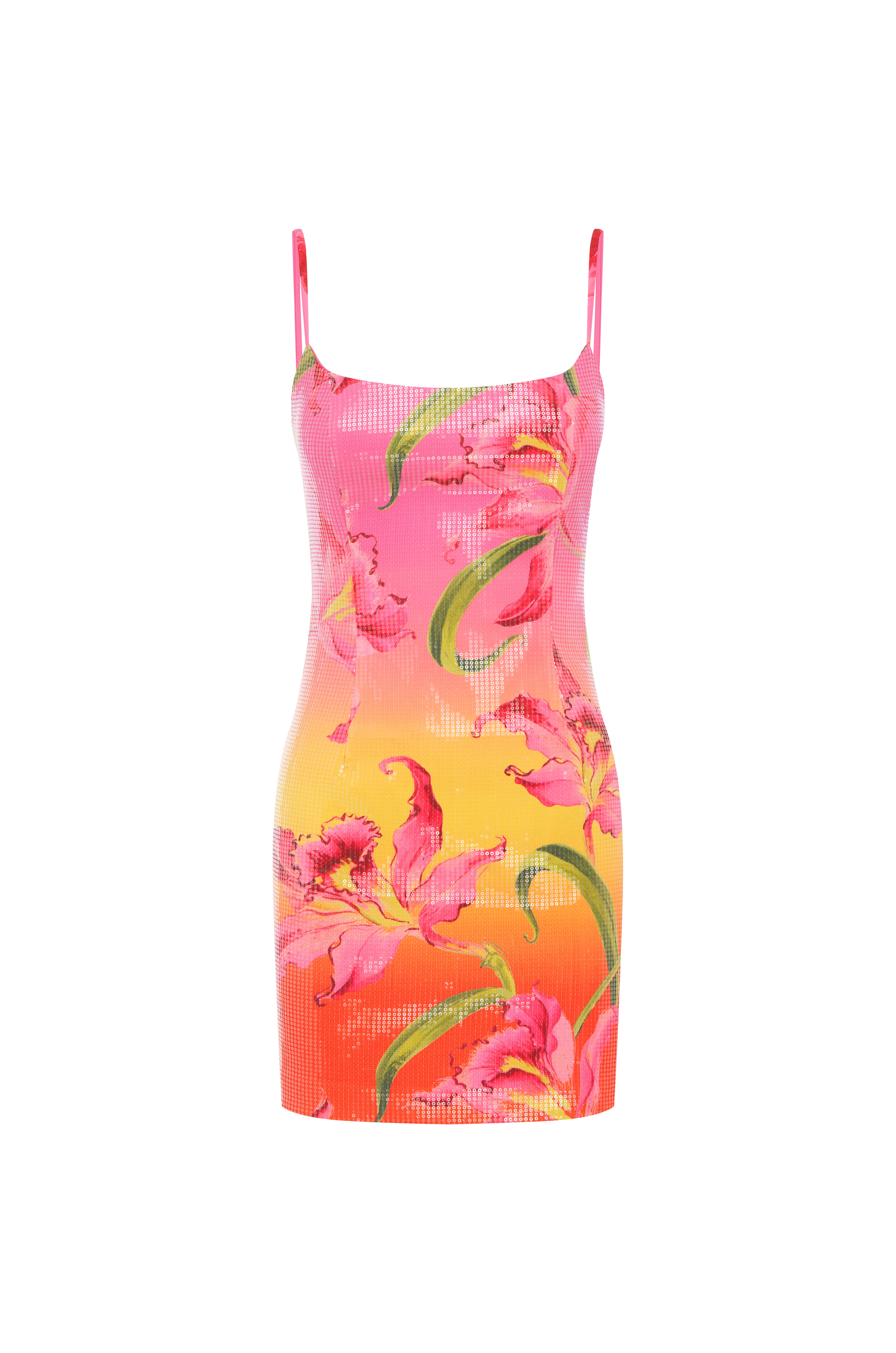 DEIA SEQUIN MINI DRESS - FLORAL OMBRE