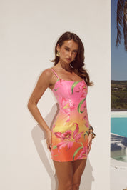 DEIA SEQUIN MINI DRESS - FLORAL OMBRE