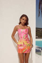 DEIA SEQUIN MINI DRESS - FLORAL OMBRE