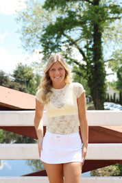 Ready To Go Lace Tee Butter Yellow FP