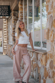 Days End Linen Pull On Pants | Sand Dollar | Free People