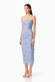 Elisa Column Midi Dress in Steel Blue by Elliatt