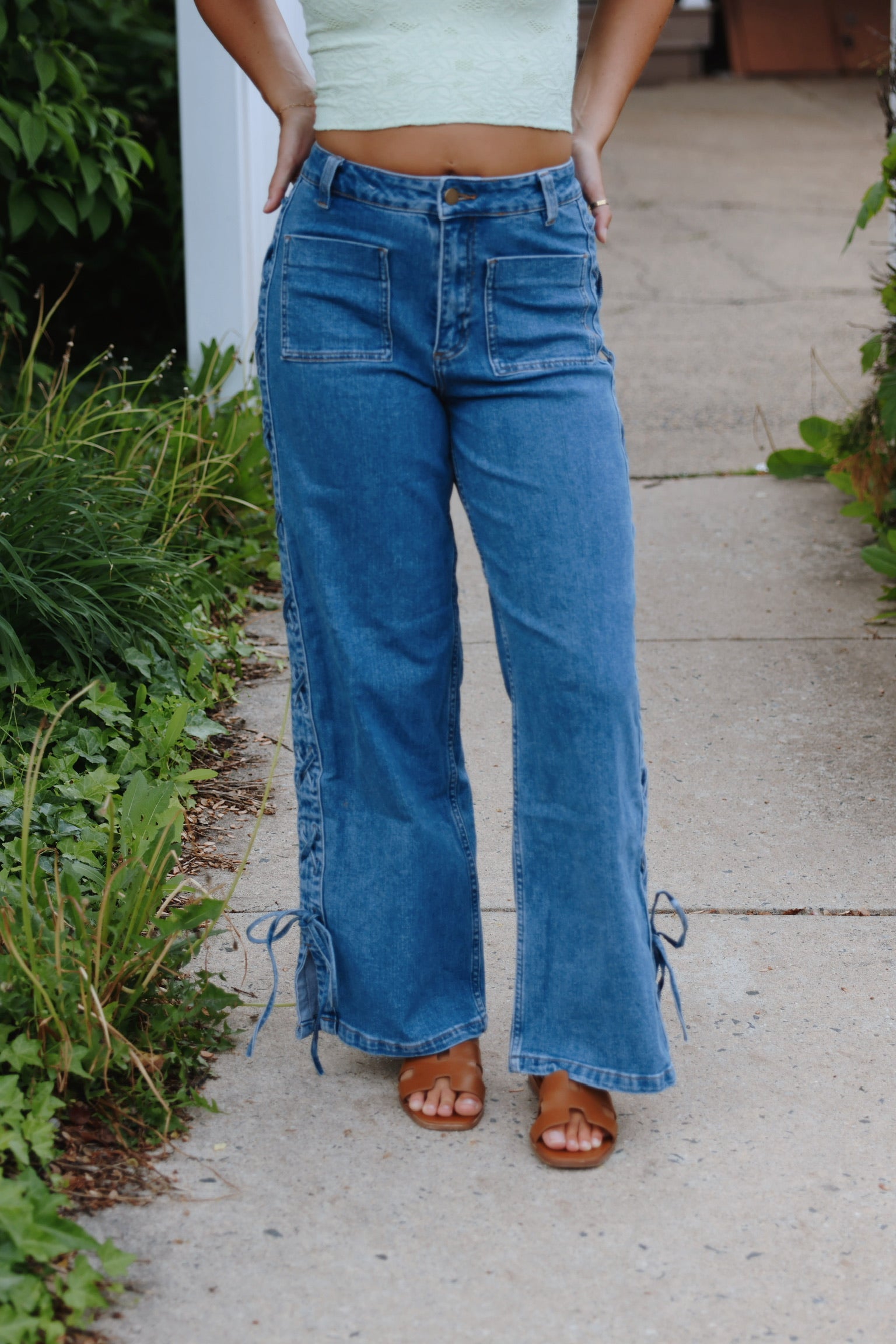 Dana Lace Up Denim Pants