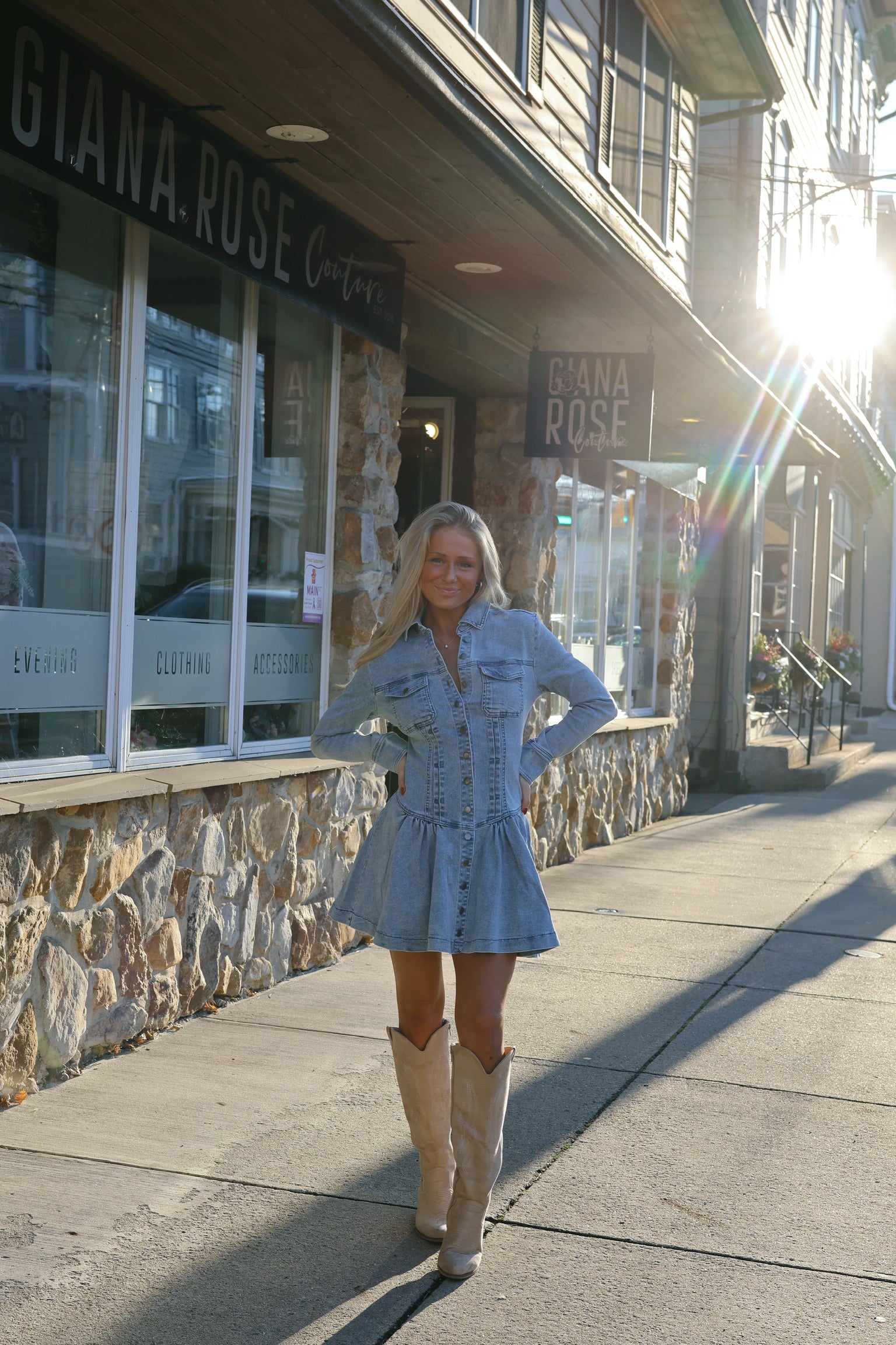 rrj denim dress Rodeo Queen Iridescent Coated Denim Dress