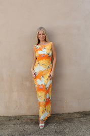 Citrus Bloom Maxi Orange Floral