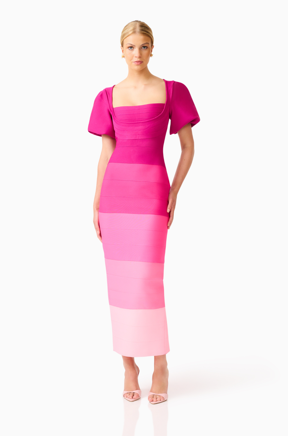 Florava Midi Dress | Pink Multi | Elliatt