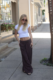 Days End Linen Pull On Pants | Double Espresso | Free People