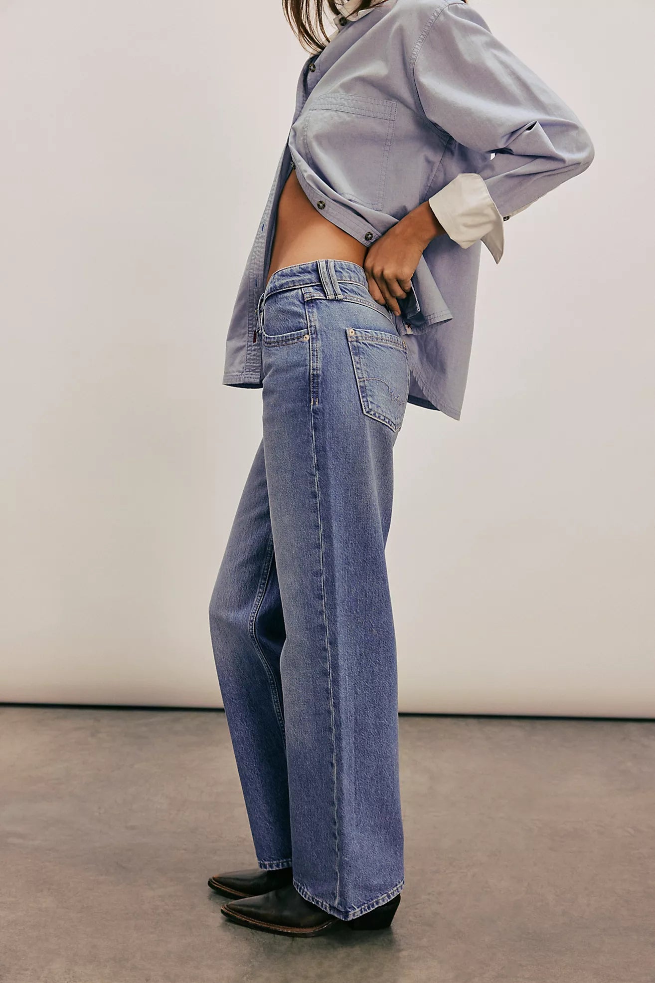 We The Free Tennessee Low-Rise Boyfriend Jeans in Cowboy Romance