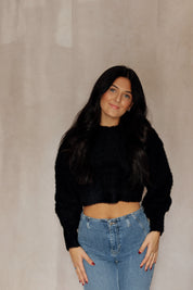 Georgia Cropped Sweater Black