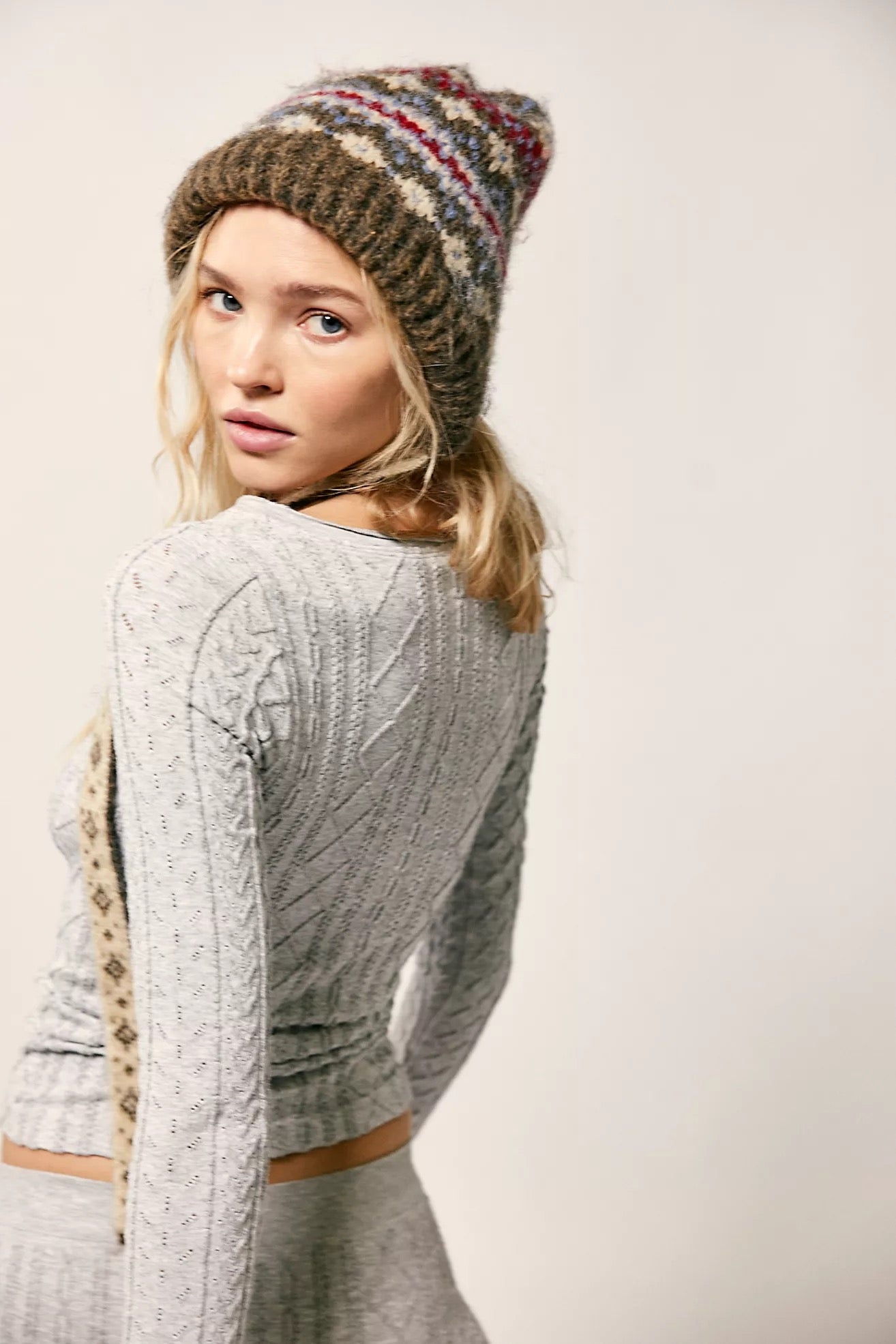 So Soft Seamless Modal Cable Long Sleeve in Heather Grey | Free People