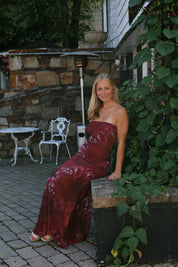Cheetah Rose Strapless Maxi