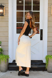 Avani Denim Skirt Ivory