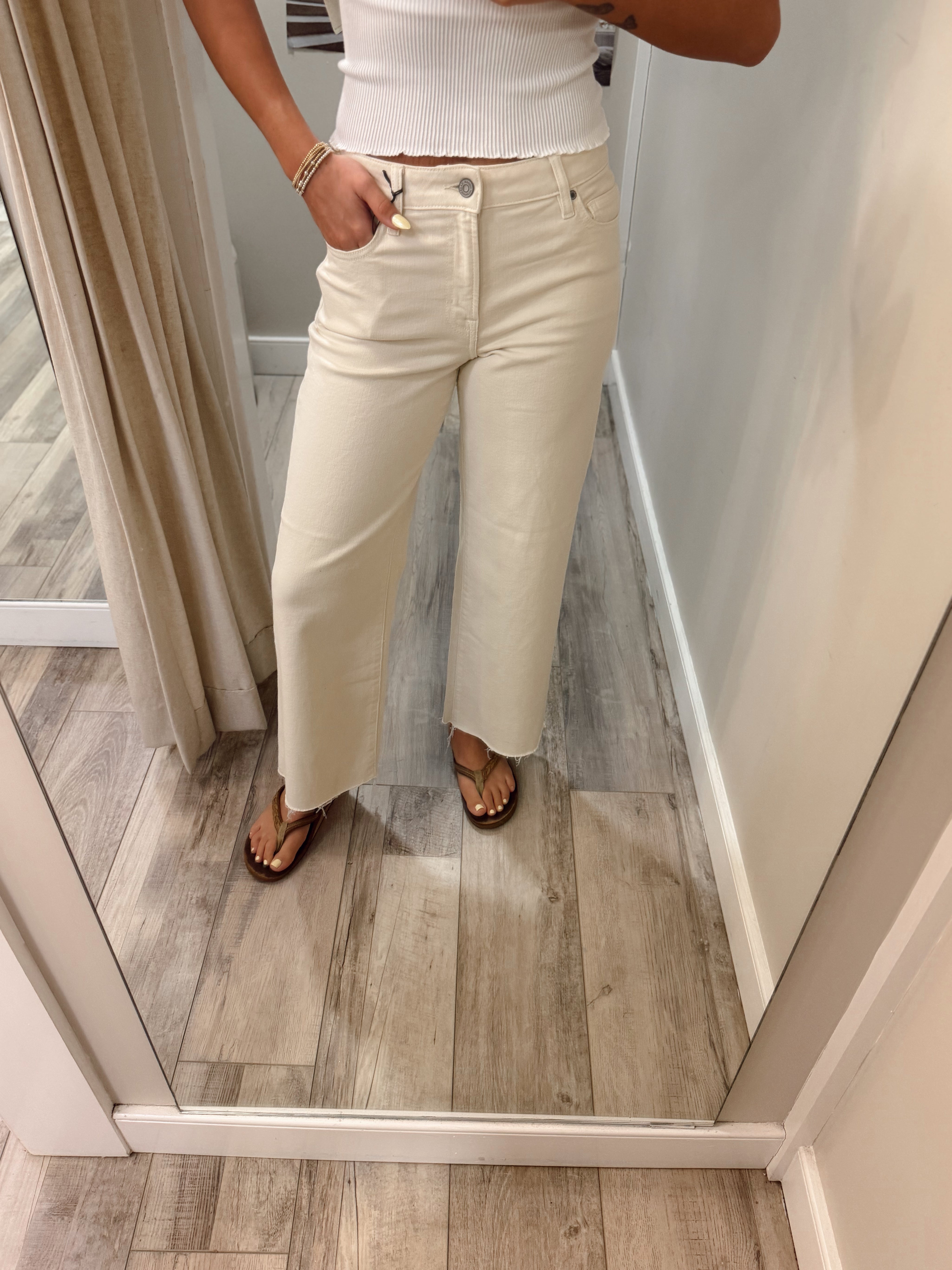 Logan High Rise Dad Jean | Ecru | Hidden