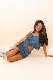 Kiki Low Rise Micro Mini Skirt with Rhinestones