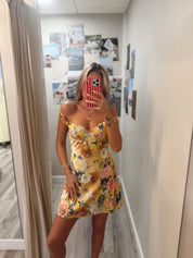 Aveta Off Shoulder Mini Dress Kendall Yellow