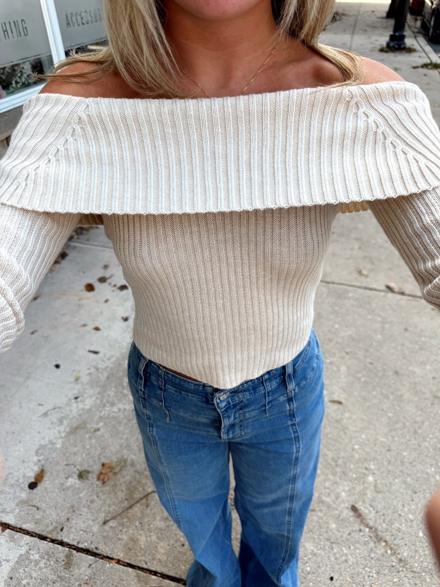 Kerianne Off The Shoulder Top Natural