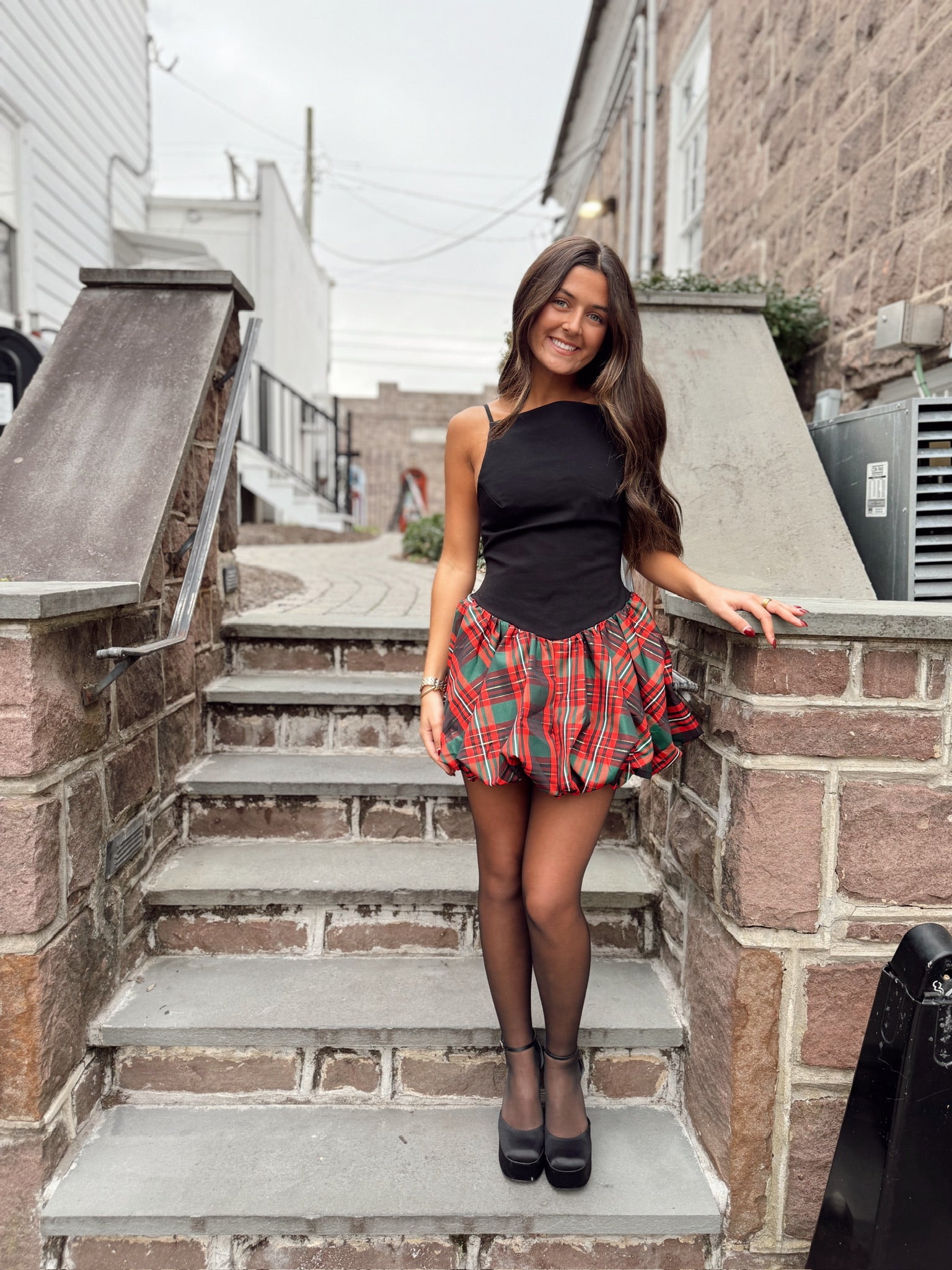 Tinsel Kiss Mini in Red Plaid Combo