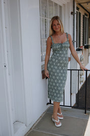 Lucinda Lace Midi Dress in Lilypad