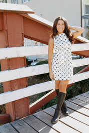 Carmine Velvet Bow Mini Dress Ivory