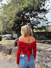 Kerianne Off The Shoulder Top Red