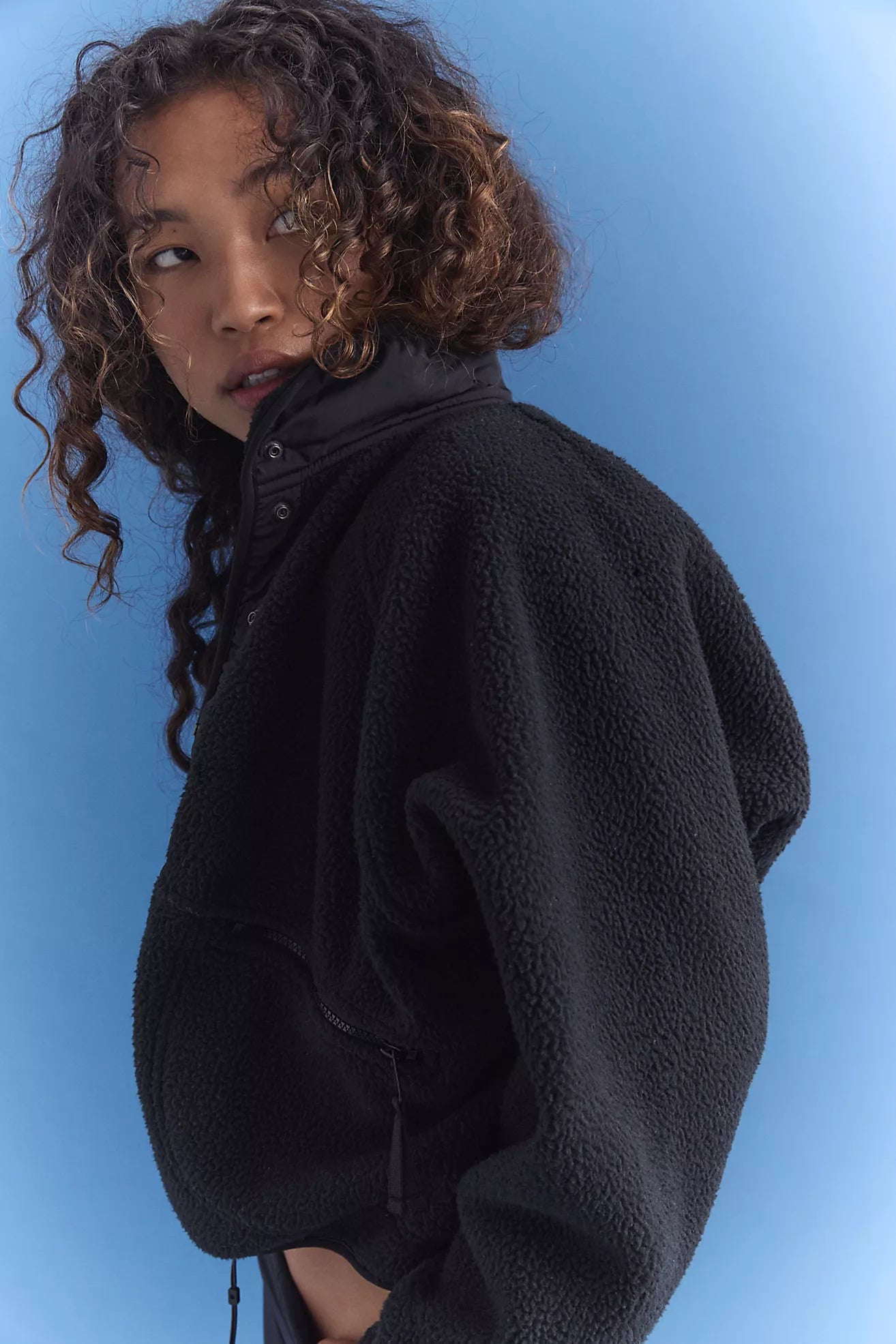 Hit The Slopes Fleece Jacket in Black | FP Movement